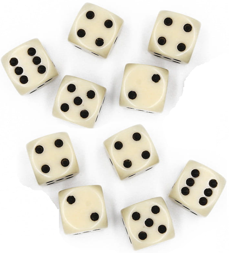 (image for) Spot Ivory D6 16mm bag of 50