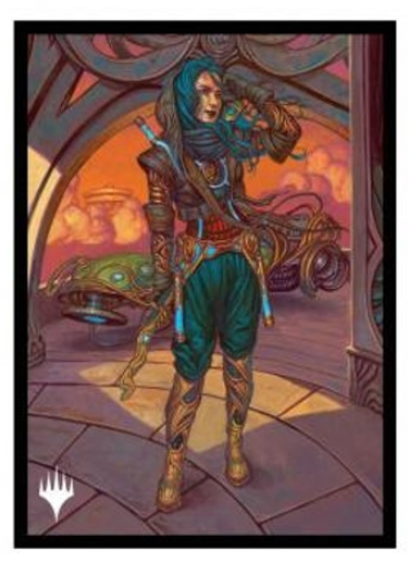 (image for) MTG Aetherdrift Deck Protector Sleeves Borderless Racer featuring Sita Varma, Masked Racer (100)