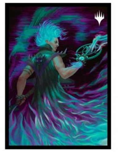 (image for) MTG Aetherdrift Deck Protector Sleeves Borderless Racer featuring Winter, Cursed Rider (100)