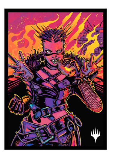 (image for) MTG Aetherdrift Deck Protector Sleeves Borderless Racer featuring Far Fortune, End Boss (100)