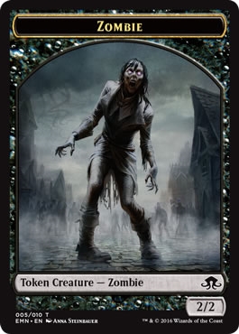 (image for) Zombie Token (5) - Eldritch Moon