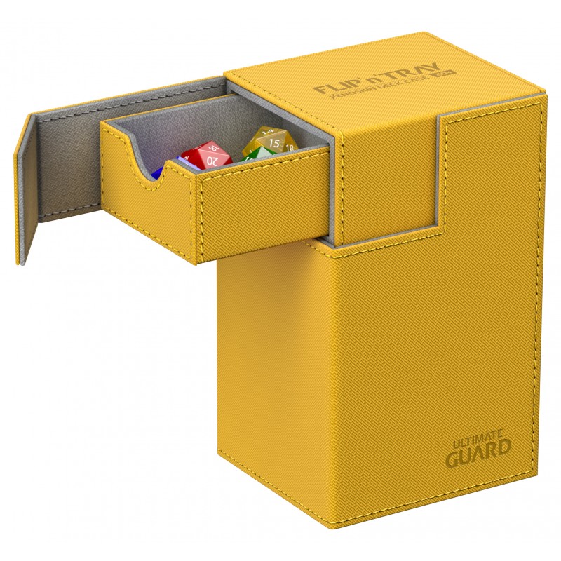 Ultimate Guard Flip n Tray XenoSkin Deck Box Yellow 100+ (image for) Ultimate Guard Flip n Tray XenoSkin Deck Box Yellow 100+