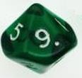 (image for) D10 Green Gem Dice: Bag of 10