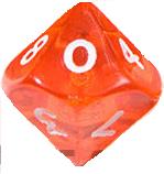 (image for) D10 Orange Gem Dice: Bag of 10