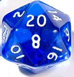 (image for) D20 Blue Gem Dice: Bag of 10