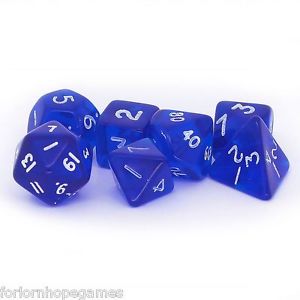 (image for) Blue Gem Poly Dice Bag of 7