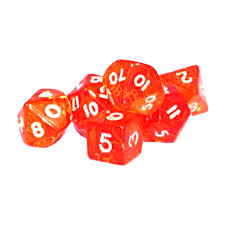(image for) Orange Gem Poly Dice Bag of 7