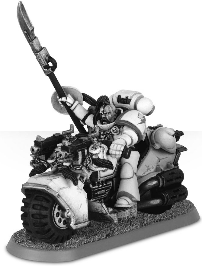 (image for) White Scars Commander Khan on Bike