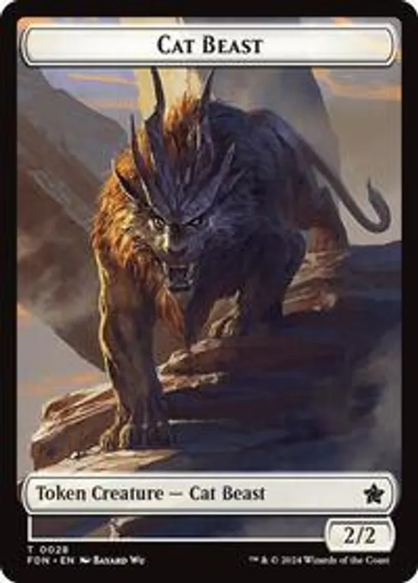 (image for) Cat Beast // Dragon (0017) Double-Sided Token