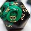 (image for) Oblivion Dice - D20 Black / Green