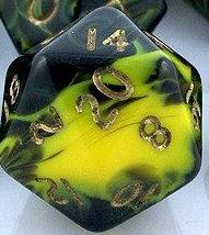 (image for) Oblivion Dice - D20 Black / Yellow