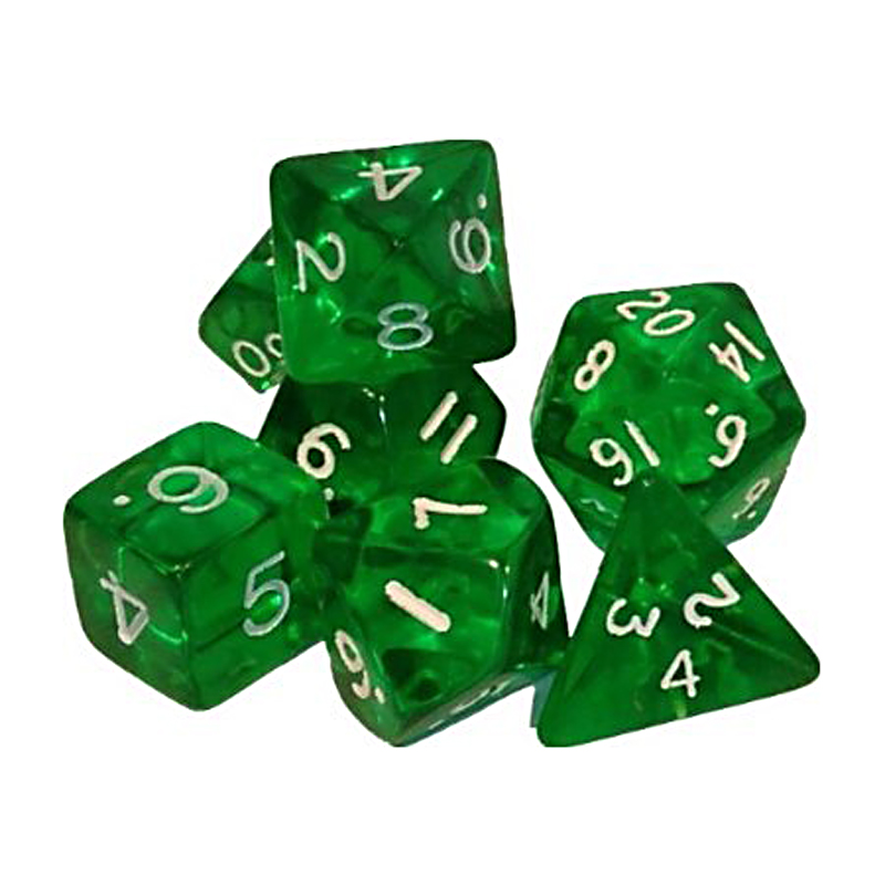 (image for) Green Gem Poly Dice Bag of 7