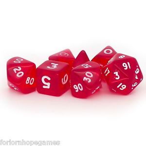 (image for) Red Gem Poly Dice Bag of 7