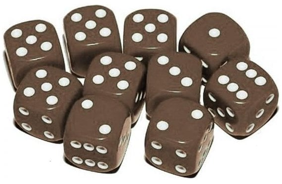 Spot Brown Dice Bag of 100 (image for) Spot Brown Dice Bag of 100