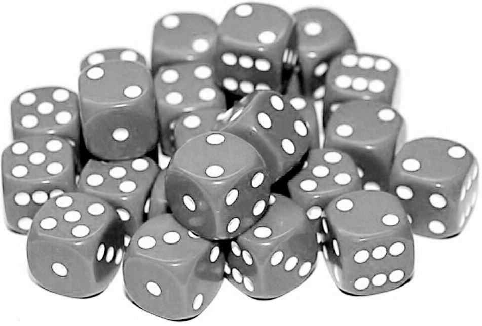 Spot Grey Dice Bag of 100 (image for) Spot Grey Dice Bag of 100
