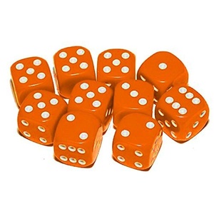 Spot Orange Dice Bag of 100 (image for) Spot Orange Dice Bag of 100