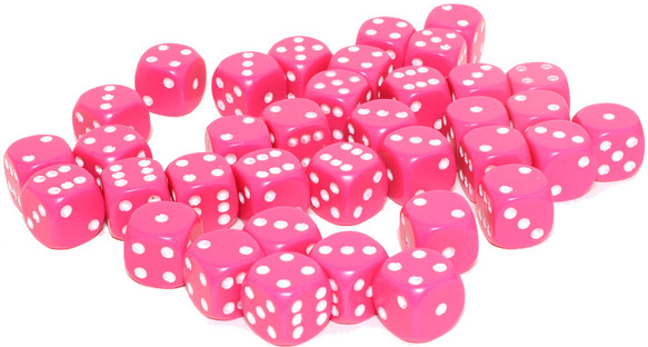 Spot Pink Dice Bag of 100 (image for) Spot Pink Dice Bag of 100