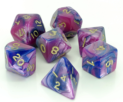 (image for) Toxic Dice: Purple/Blue Poly bag of 7