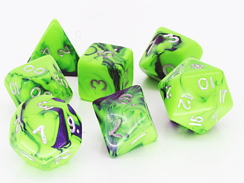 (image for) Toxic Dice: Green/Blue Poly bag of 7