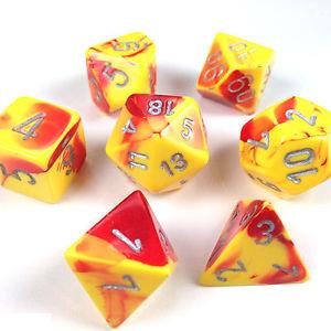 (image for) Toxic Dice: Yellow/Red Poly bag of 7