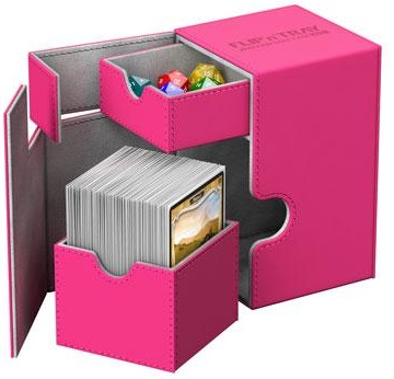 Ultimate Guard Flip n Tray Deck Case 100+ XenoSkin Pink (image for) Ultimate Guard Flip n Tray Deck Case 100+ XenoSkin Pink